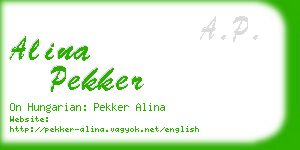 alina pekker business card